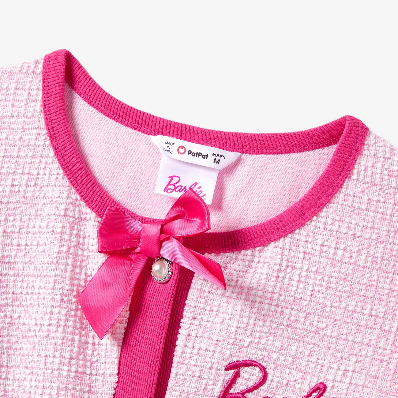 Barbie Mommy & Me Girls Tweed Bowknot Matching Dress

 Pink big image 1