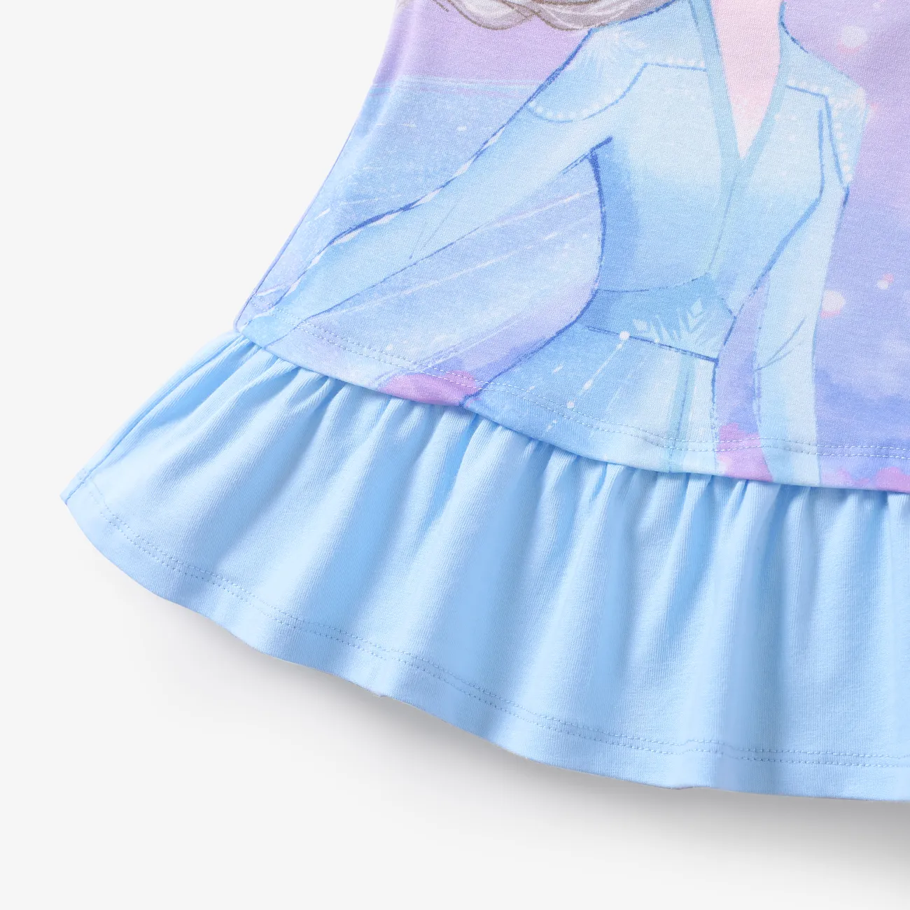 Disney Frozen Elsa/Anna/Olaf 1pc Pequeña Niña Personaje Estampado Bowknot Camiseta sin mangas/leggings
 violeta azulado big image 1