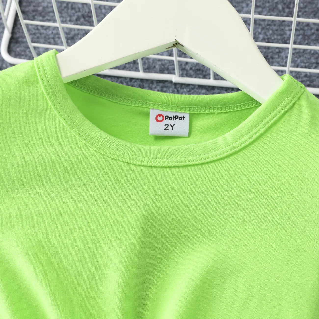 2 pièces Enfant en bas âge Fille À lacets Basique ensembles de t-shirts Vert big image 1