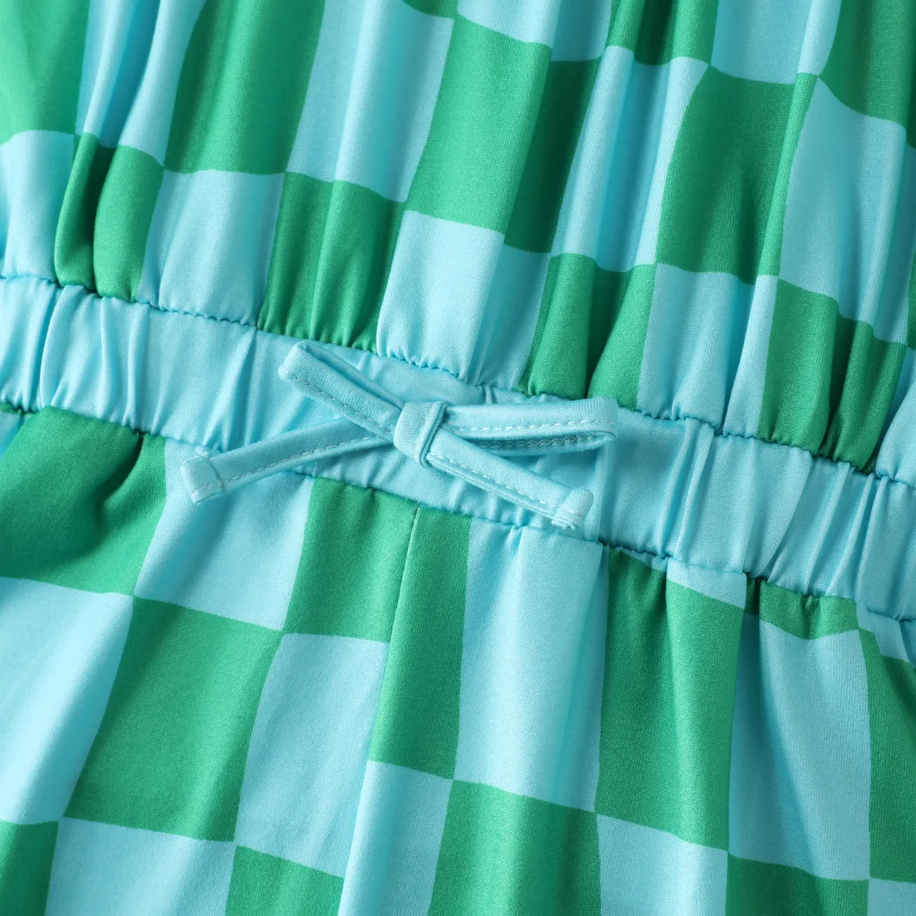 Gitter-Jumpsuit aus Polyester-Spandex-Mischung für Mädchen mit Hahnentrittmuster für die Freizeit grün big image 1