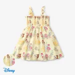 Disney Princess Ariel/Belle/Snow White1pc Toddler Girls Character Print Floral Dress
 Yellow
