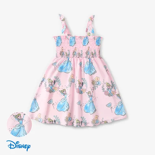 Princesa Disney Ariel / Bella / Blancanieves1pc Vestido Floral Estampado de Personajes de Niñas Pequeñas
