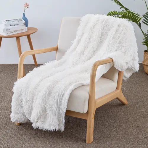 Premium White PV Fleece Blanket - Ultra-Soft, Durable, Machine-Washable - Perfect for Home Comfort and Stylish Decor