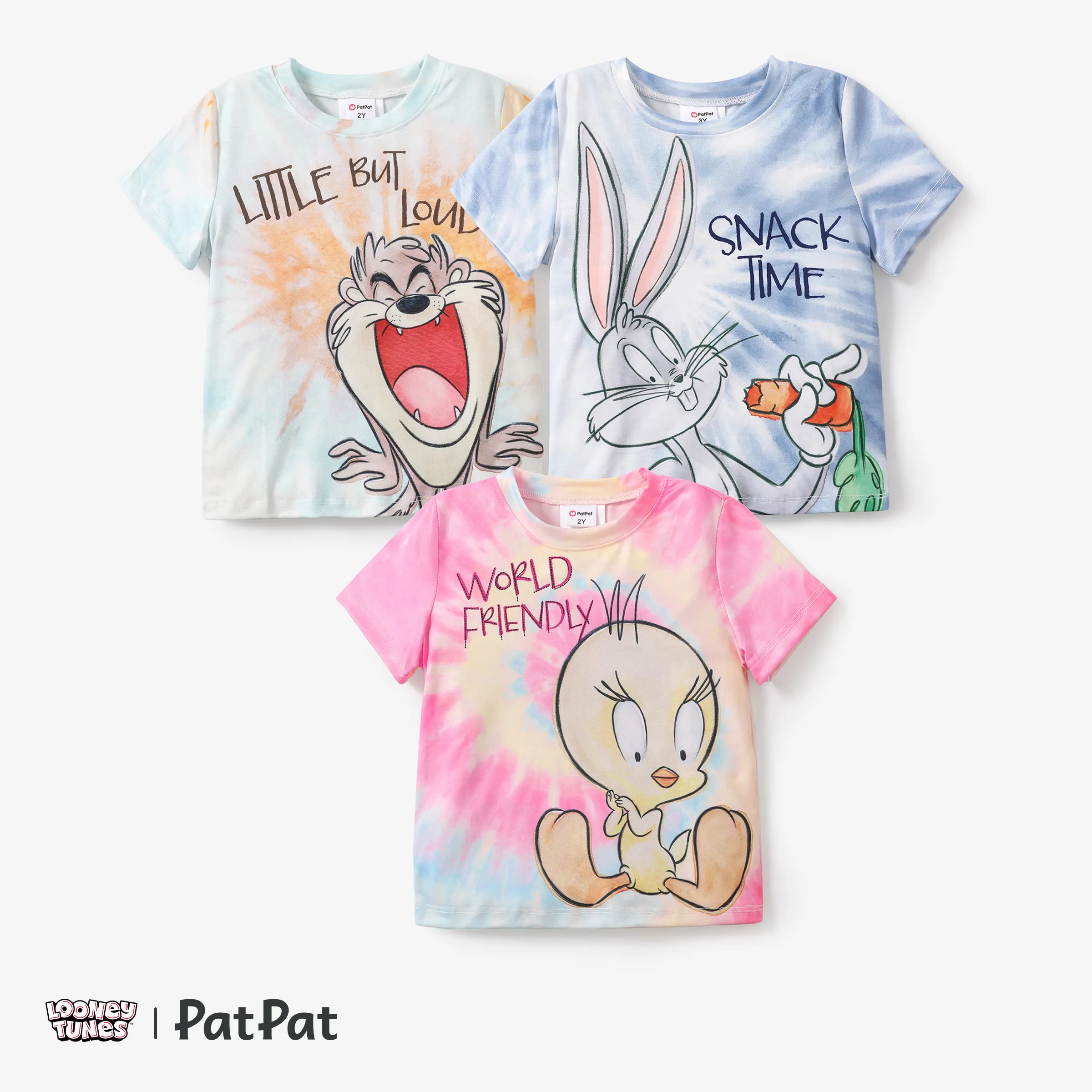 Looney Tunes 1 件幼兒男孩/女孩角色扎染印花 T 恤