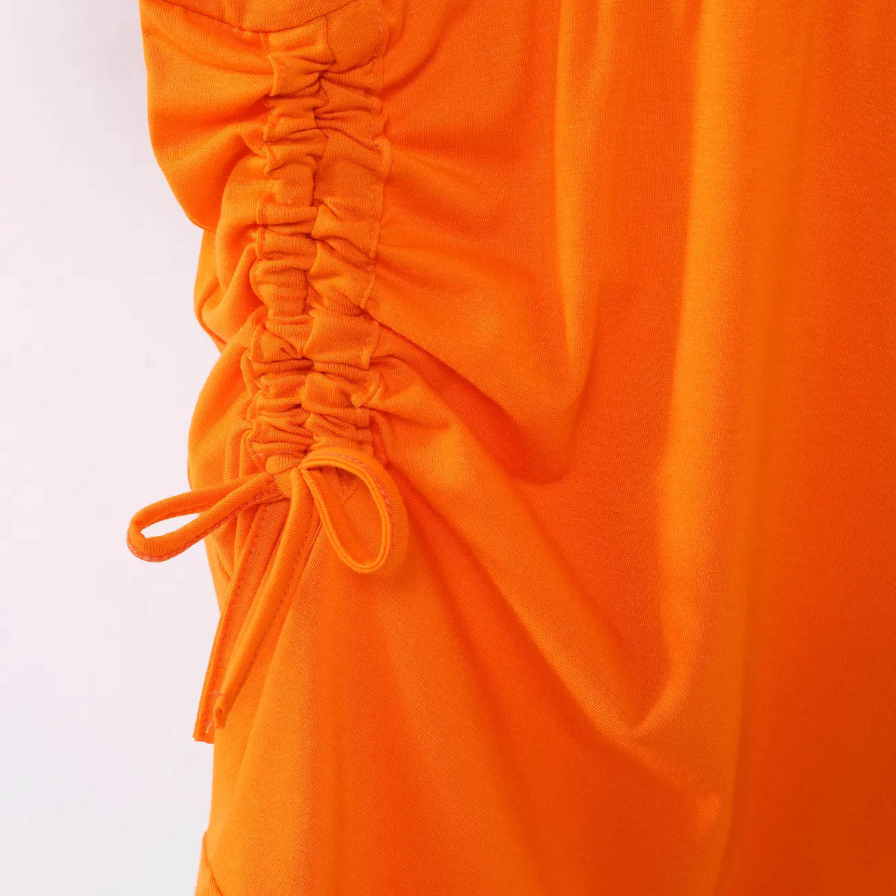 Enfants Fille Cordon de serrage Couleur unie Robes Orange big image 1