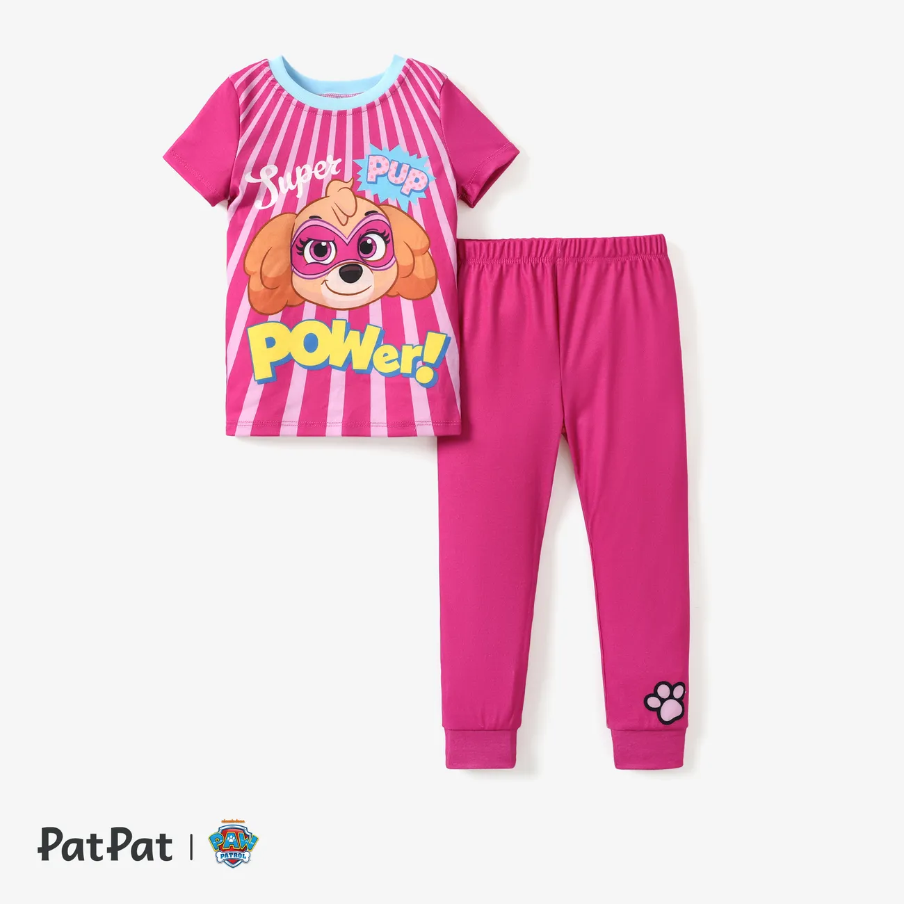 PAW Patrol 2pcs Toddler Boys/Girls Character Print Tight-fitting Pajamas
 Pink big image 1