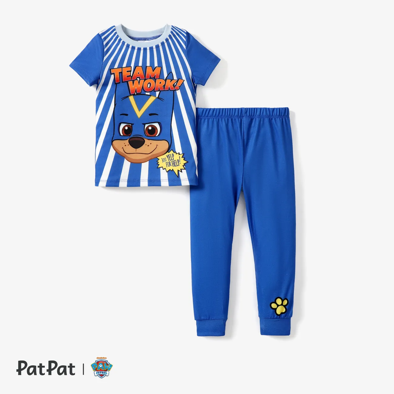 PAW Patrol 2pcs Niños / Niñas Pequeños Estampado de Personajes Pijama Ajustado
 Azul big image 1