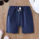 Toddler Boy Solid Color Pocket Casual  Summer Shorts Royal Blue