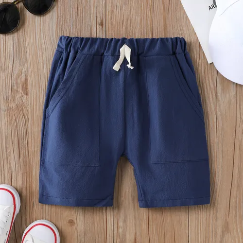 夏季蹣跚學步男孩短褲純色口袋休閒