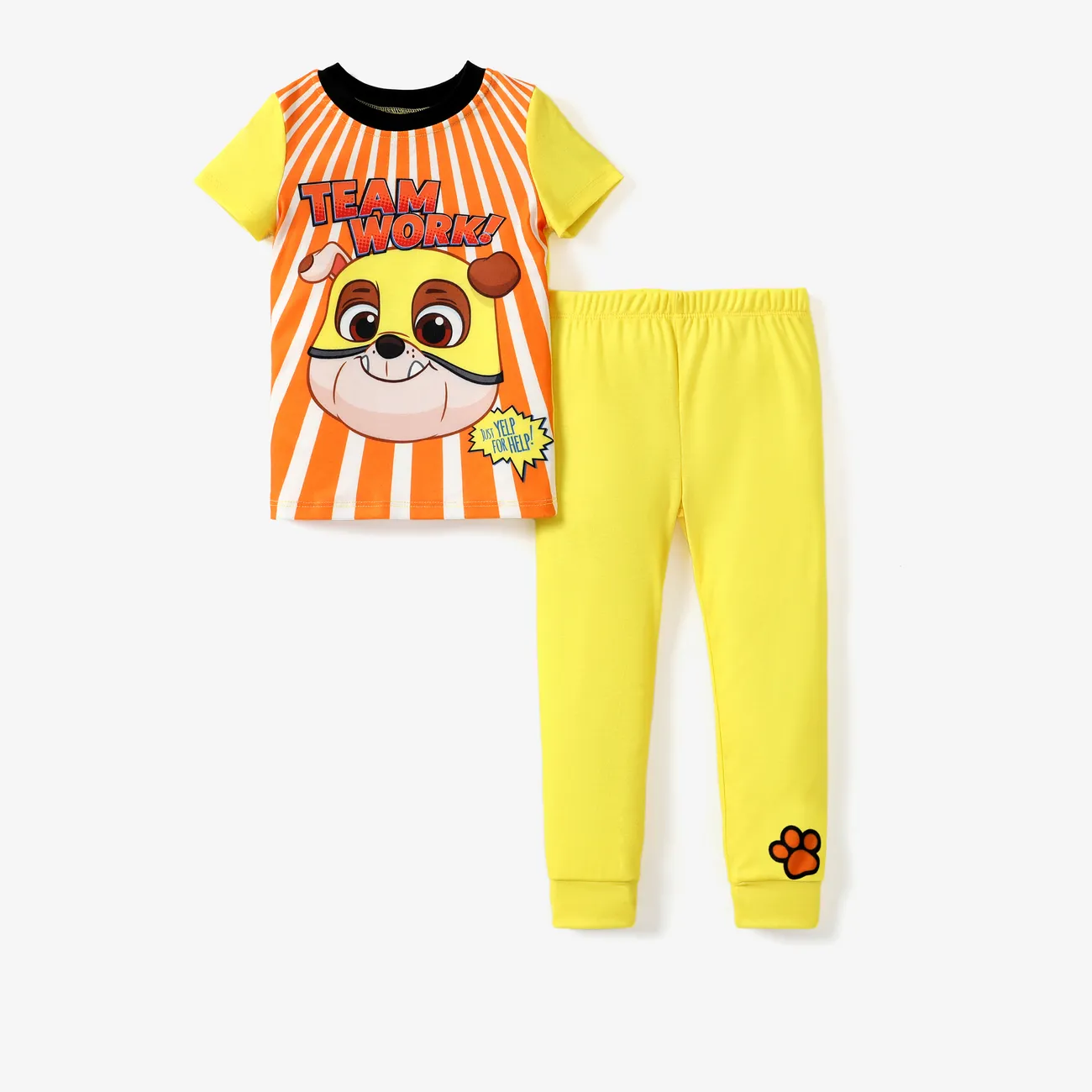 PAW Patrol 2pcs Toddler Boys/Girls Character Print Tight-fitting Pajamas
 Yellow big image 1