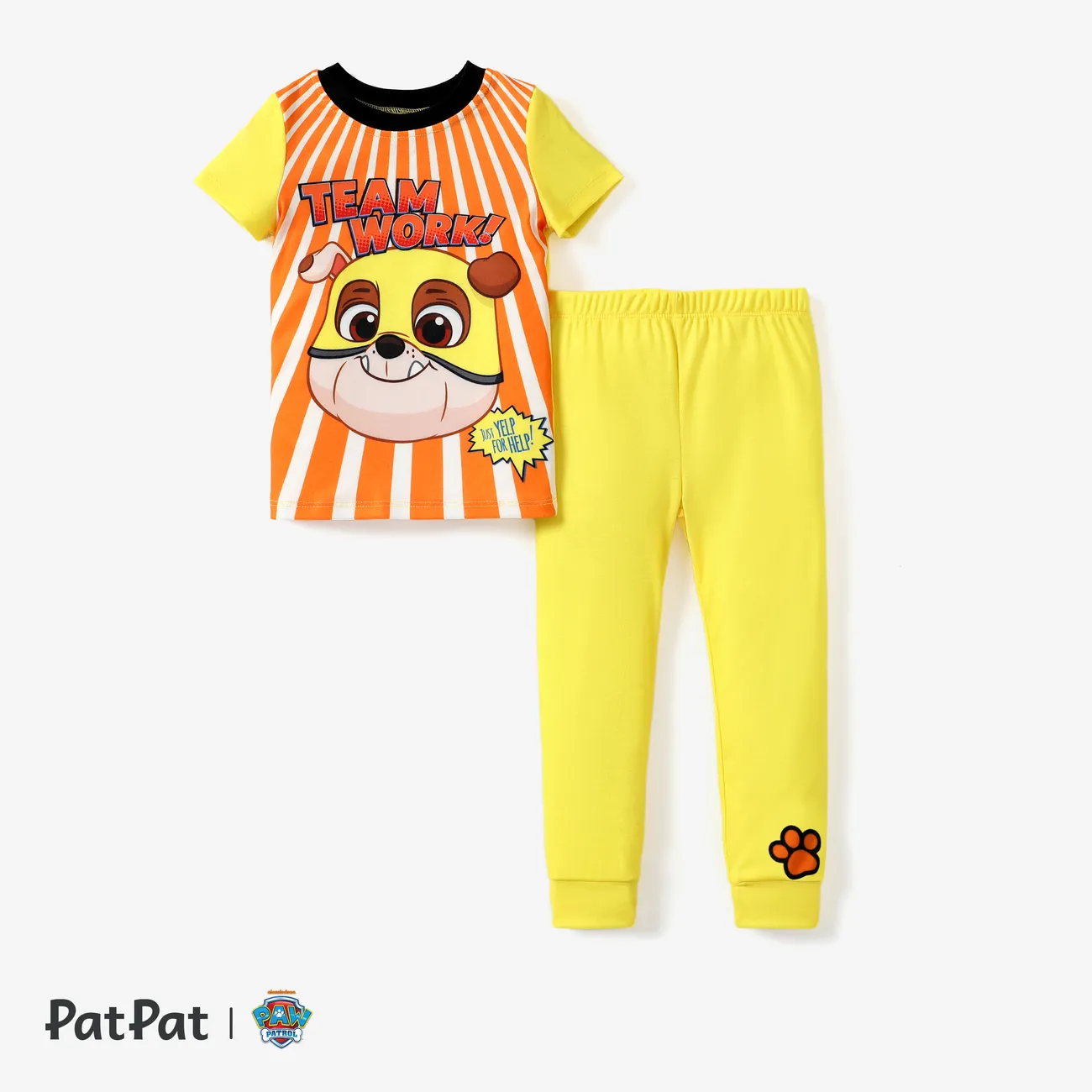 PAW Patrol 2pcs Niños / Niñas Pequeños Estampado de Personajes Pijama Ajustado
 Amarillo big image 1