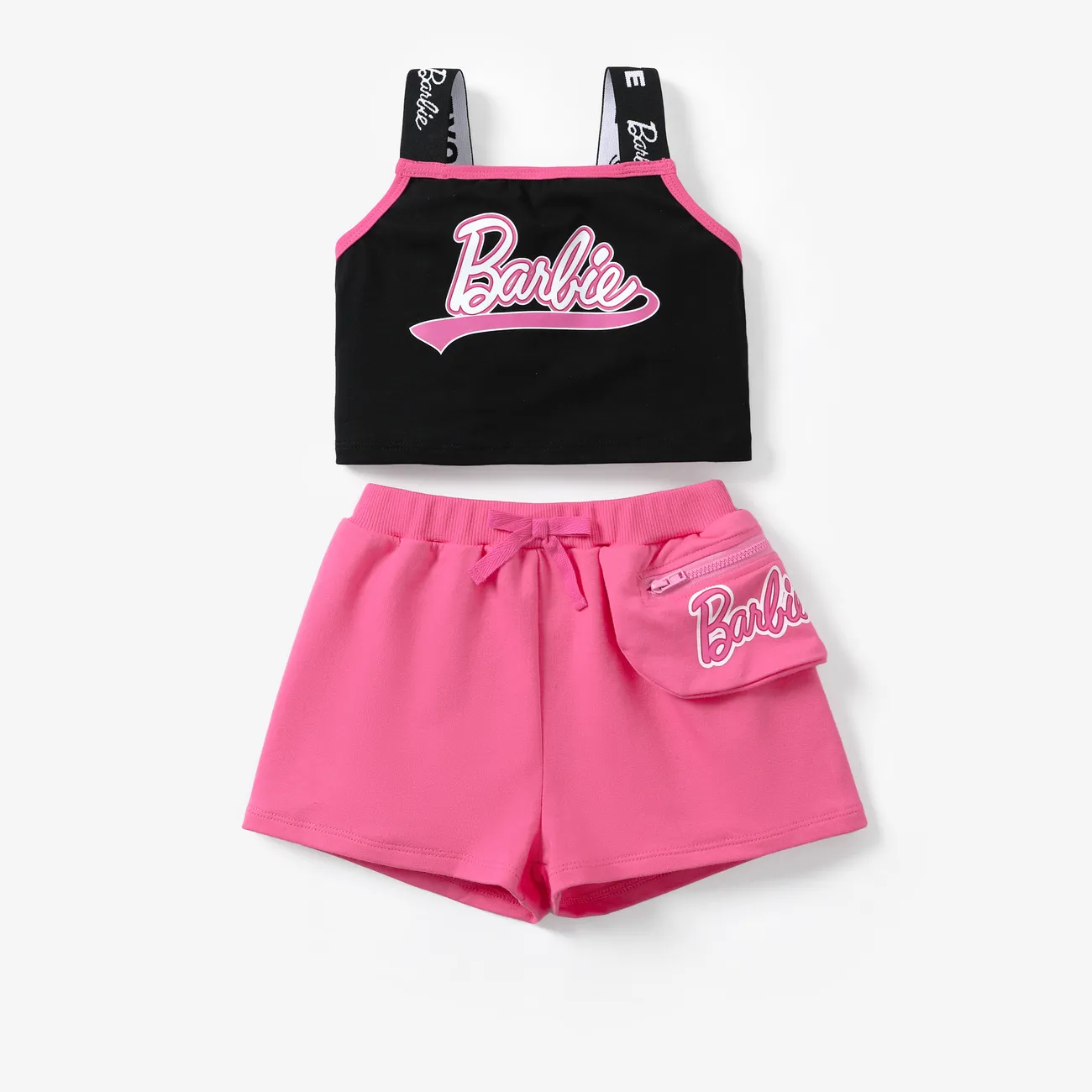 Barbie 2 unidades Chica Bolsillo de parche Informal Conjuntos rosado big image 1