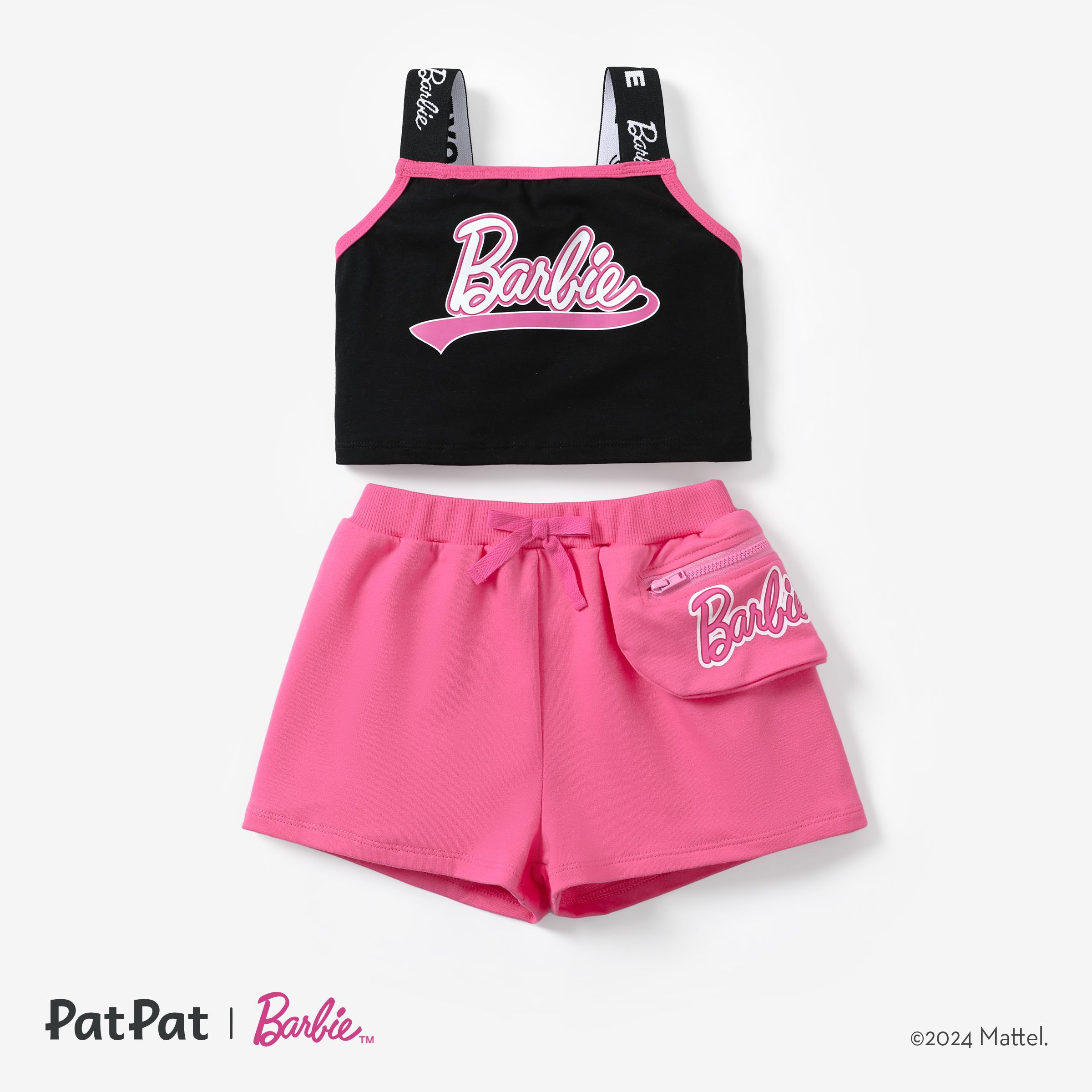 Barbie 2pcs Toddler/Kids Girls Alphabet  Print Tank Top with Short Set