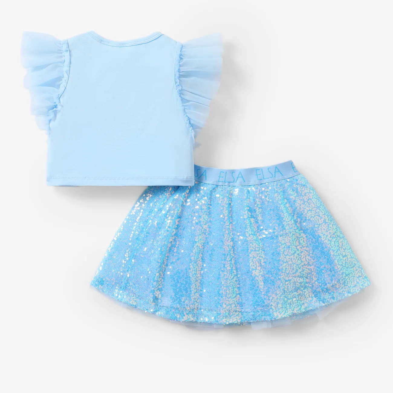 Disney Frozen 2 unidades Criança Menina Costuras de tecido Infantil Fato saia e casaco Azul big image 1