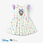 Disney Mickey and Friends 1pc Toddler Girls Naia™ Ruffled-Sleeve Character Print Floral/Strawberry/Heart-shaped Dress
 White