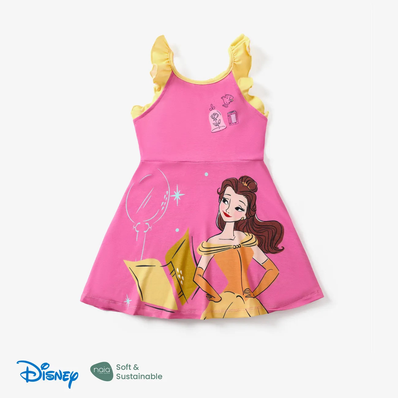 Disney Princess Criança Menina Halter Infantil Vestidos Rosa big image 1
