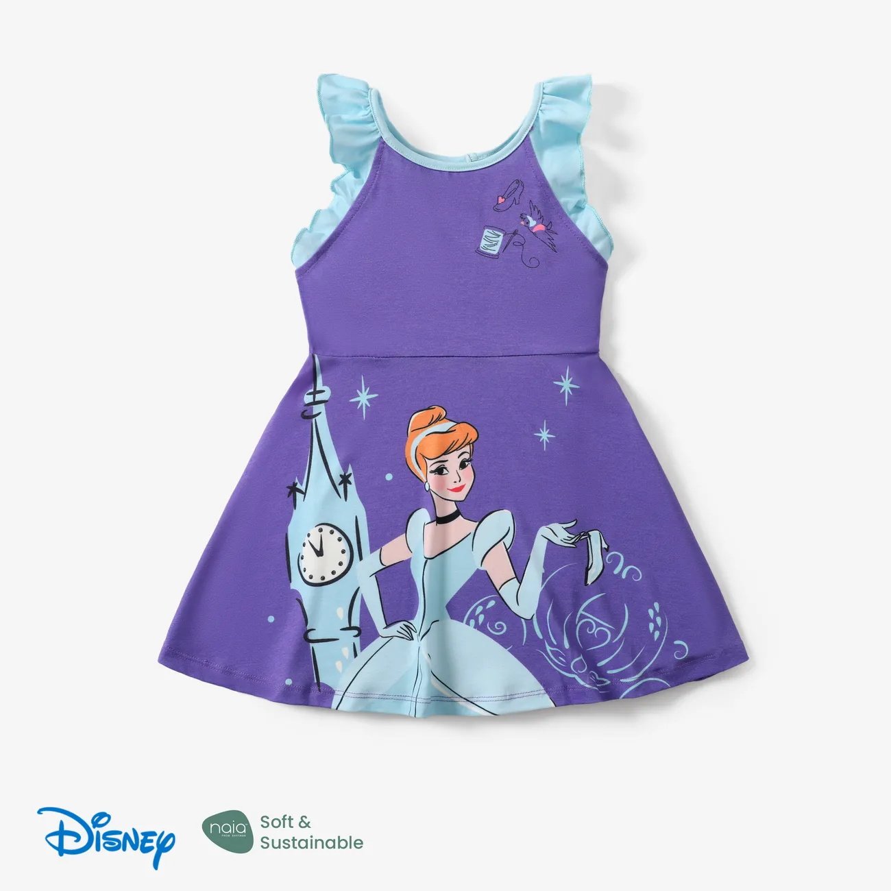 Disney Princess Niño pequeño Chica Cuello halter Infantil Vestidos Púrpura big image 1