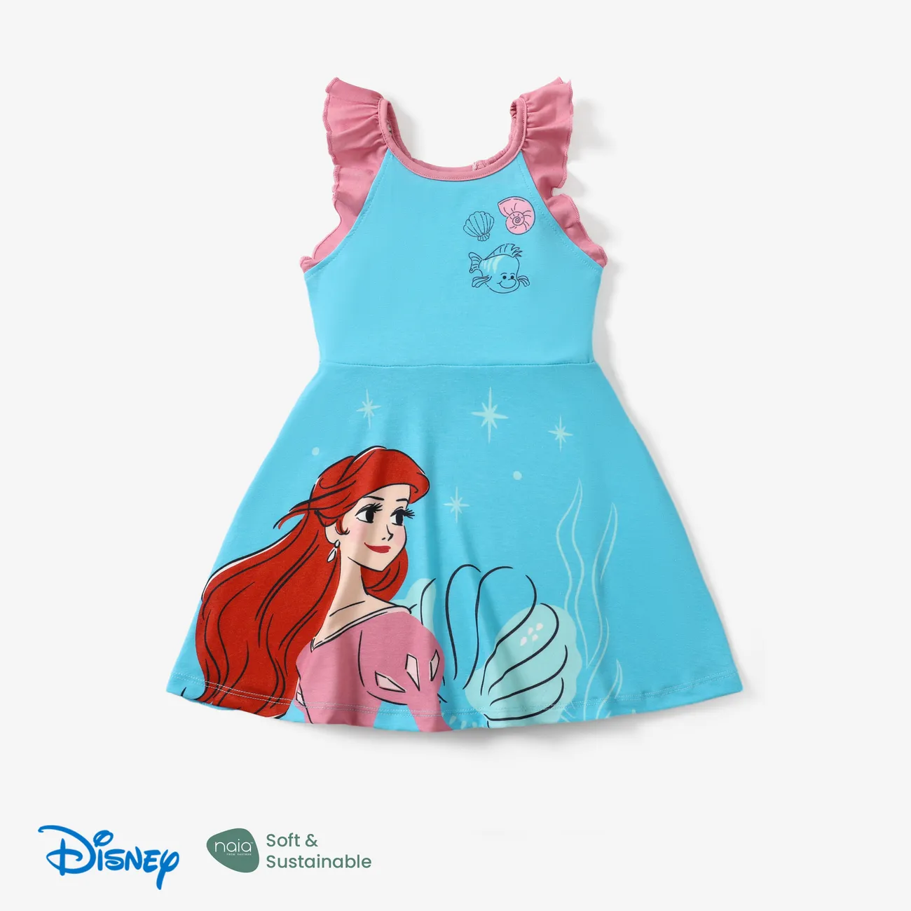 Disney Princess Niño pequeño Chica Cuello halter Infantil Vestidos Azul big image 1