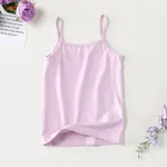 Conjunto de camisola con correa colgante de algodón para niña - Ropa interior básica de color sólido Púrpura