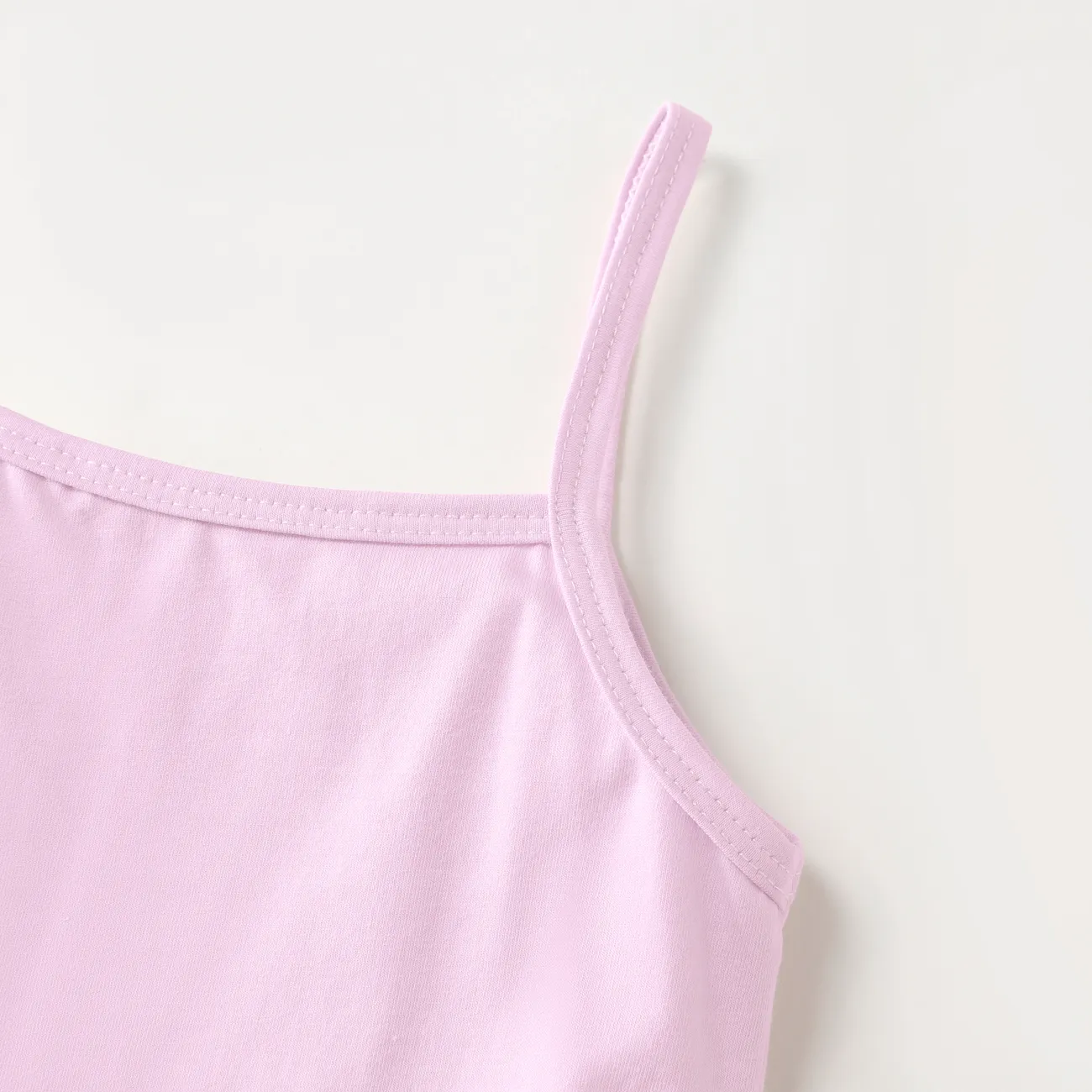 مجموعة كاميسول حزام معلق من القطن للفتاة - الملابس الداخلية الأساسية ذات اللون الصلب أرجواني big image 1