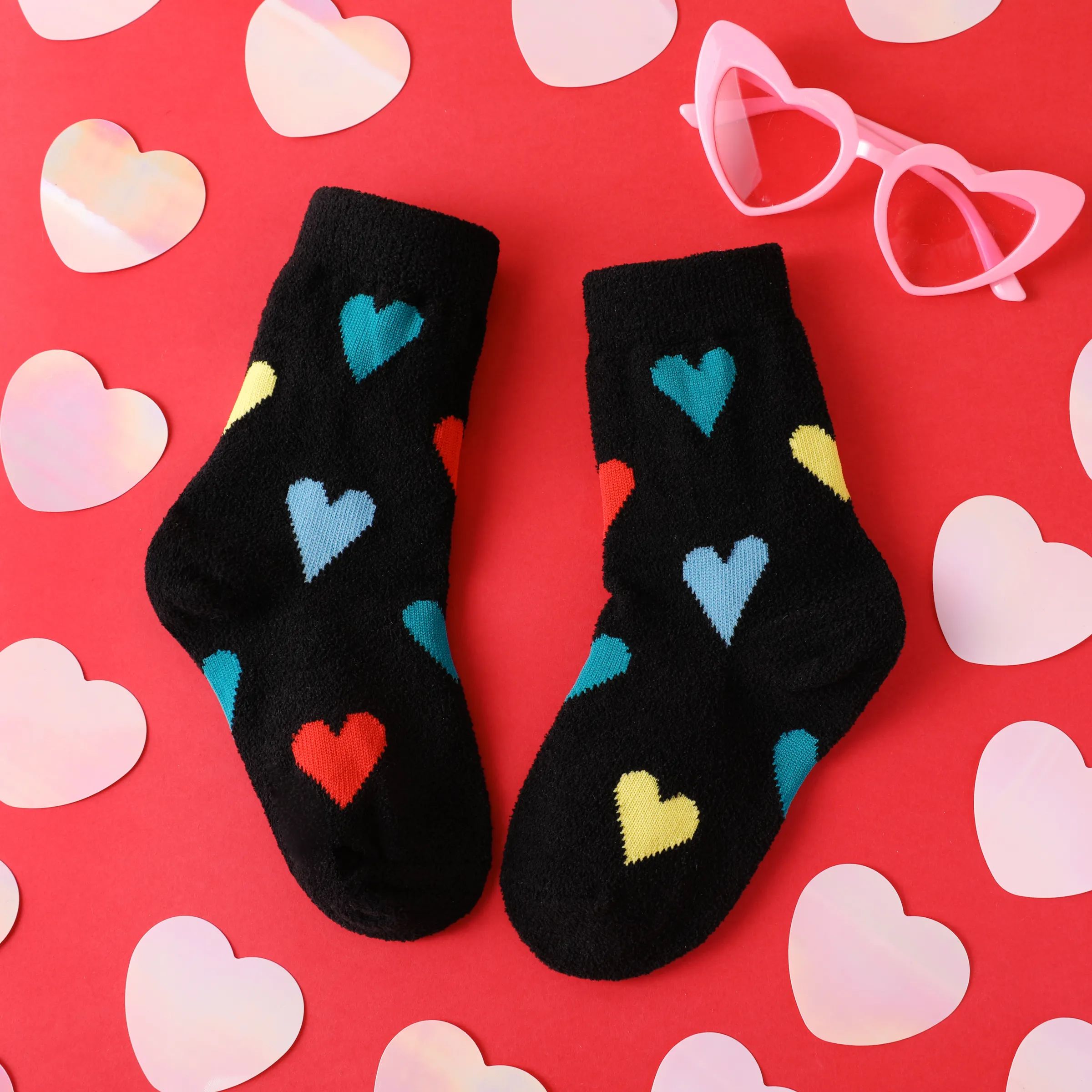 Toddler/kids Coral velvet fashionable warm love socks