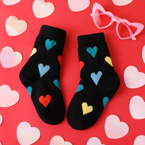 Calcetines de amor cálidos de moda de terciopelo coral para niños pequeños / niños