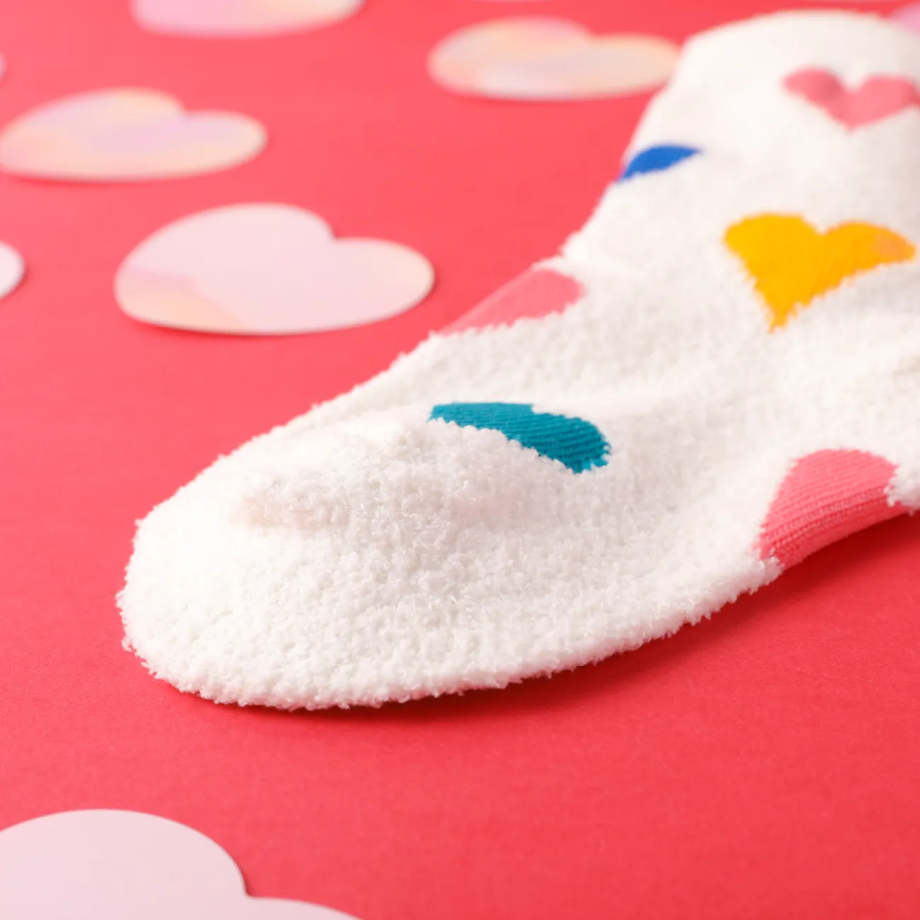 Criança / crianças Coral veludo moda quente amor meias colorido big image 1