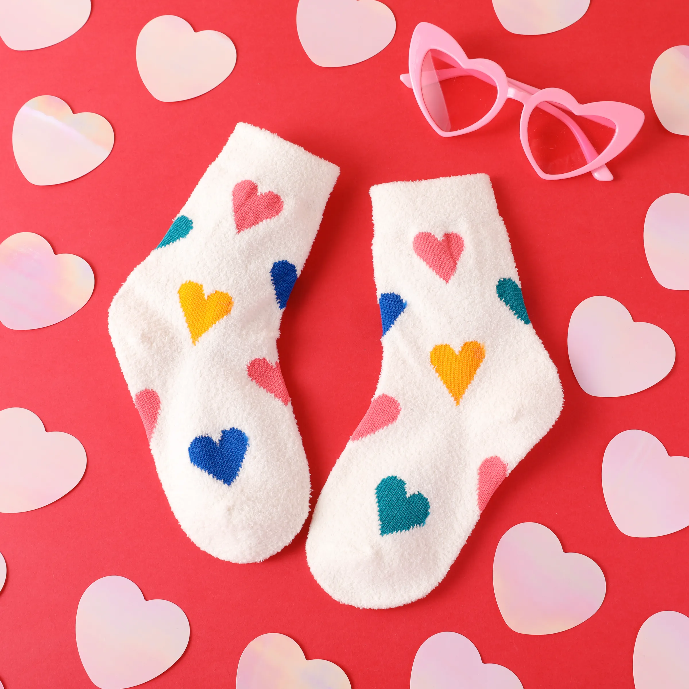 

Toddler/kids Coral velvet fashionable warm love socks