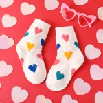 Calcetines de amor cálidos de moda de terciopelo coral para niños pequeños / niños vistoso