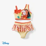 Disney Princess 2 pièces Enfant en bas âge Fille Bord à volants Enfantin Maillots de bain Orange jaune