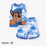 PAW Patrol Boys/Girls Children's Sports and Leisure Tie-Dye Print Effect Flat Machine Webbing Basketball Jersey sets Blue