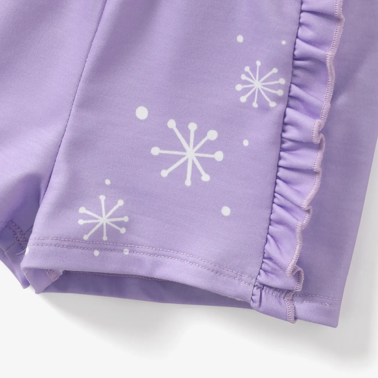 Disney Frozen 2 unidades Niño pequeño Chica Volantes Infantil conjuntos de camiseta Púrpura big image 1