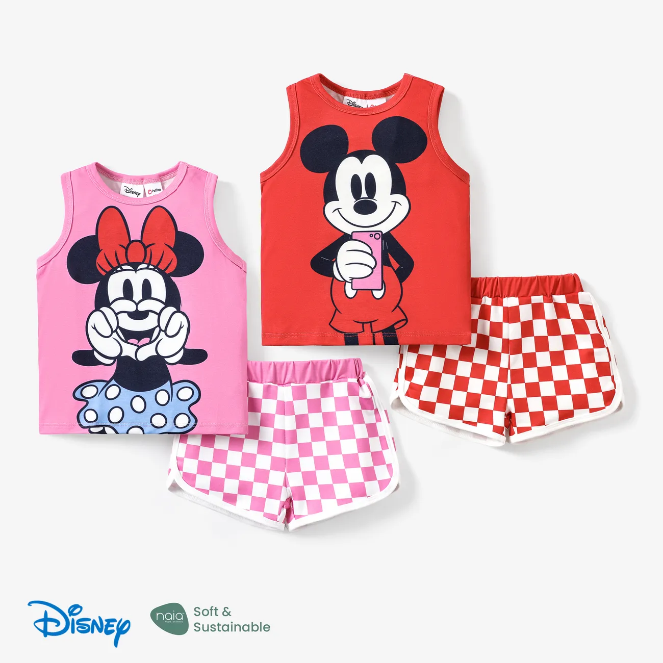 Disney Mickey and Friends 2件 小童 中性 運動 背心套裝 粉色 big image 1