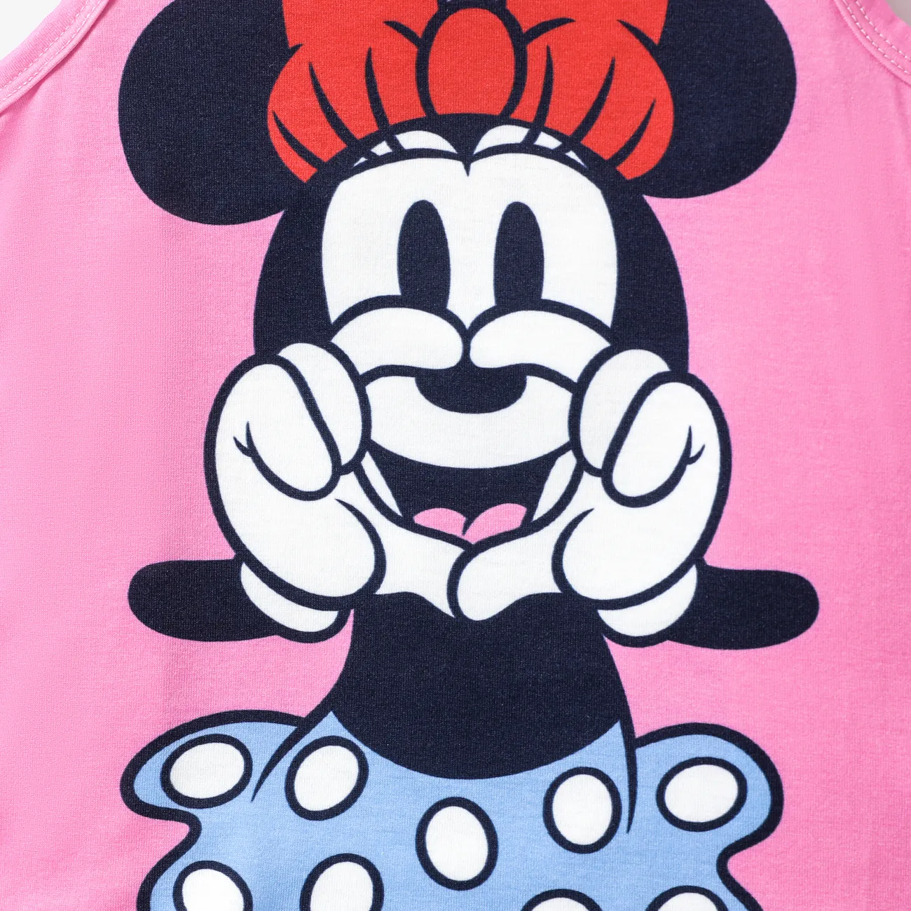 Disney Mickey and Friends 2pcs Toddler Girl/Boy Character Naia™ Print Tank Top with Plaid Shorts Set
 Pink big image 1