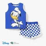 Disney Mickey and Friends 2pcs Toddler Girl/Boy Character Naia™ Print Tank Top with Plaid Shorts Set
 Blue