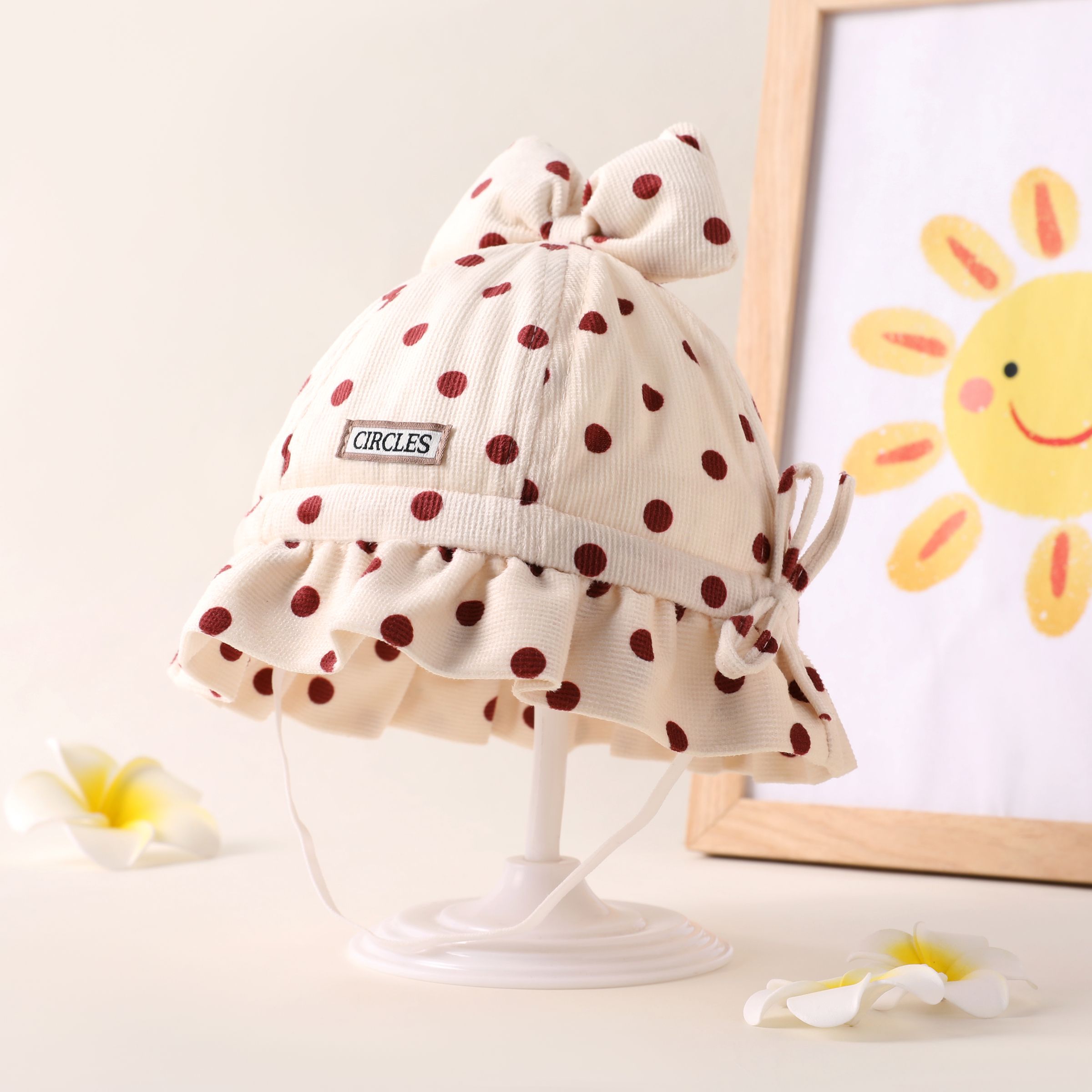 

Baby Favorite Polka dot bow bucket hat