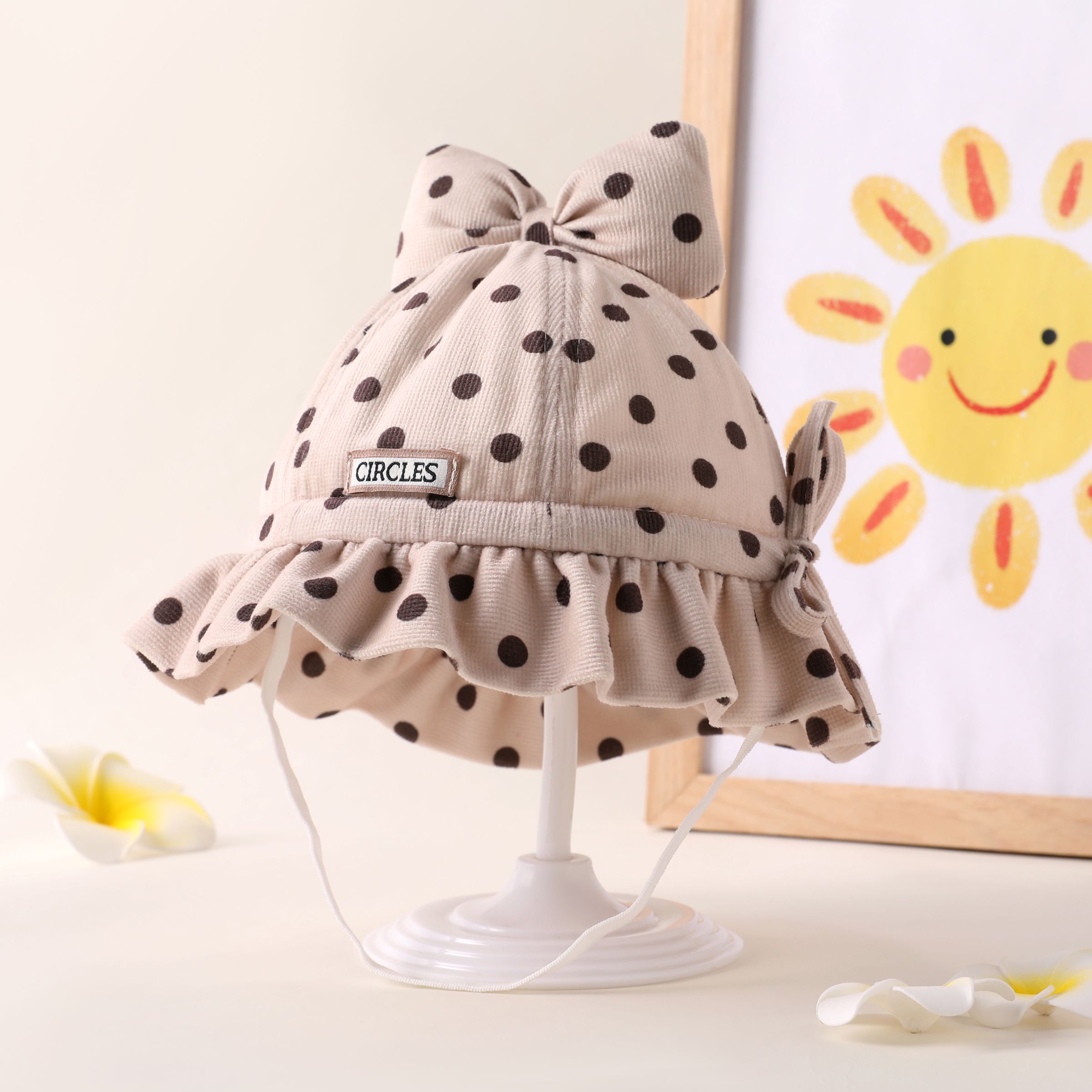 

Baby Favorite Polka dot bow bucket hat