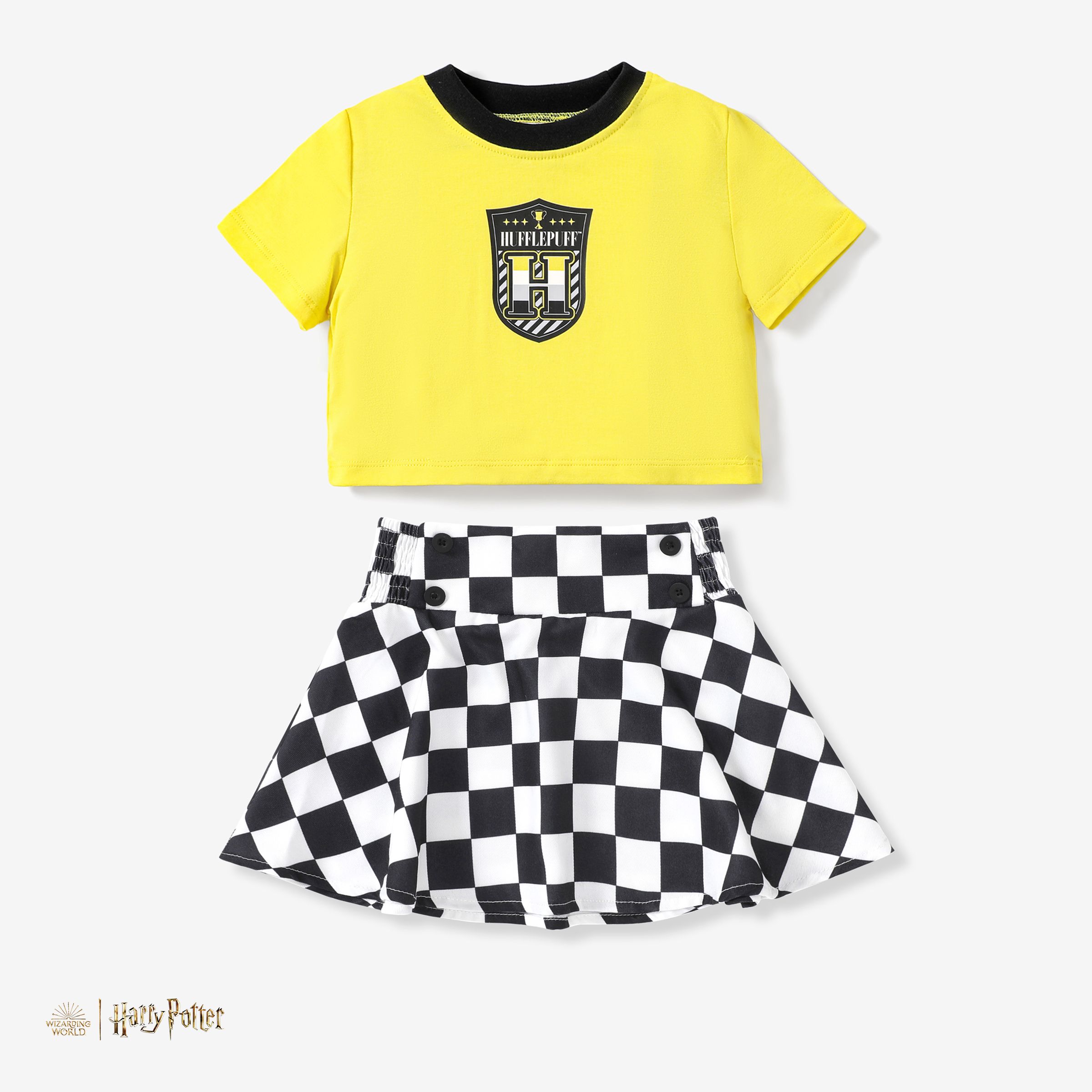 Harry Potter 2pcs Toddler/Kids Girls Preppy style Checkered/Plaid Dress Set