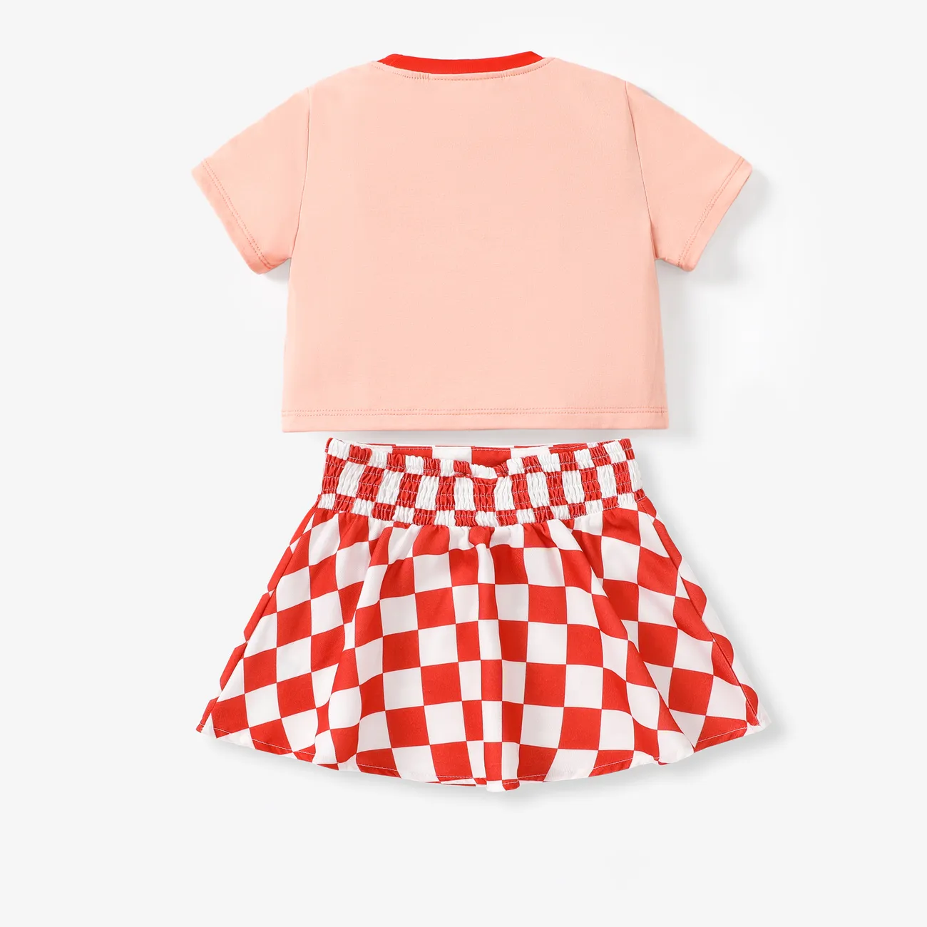 Harry Potter 2pcs Toddler/Kids Girls Preppy style Checkered/Plaid Dress Set
 Red big image 1