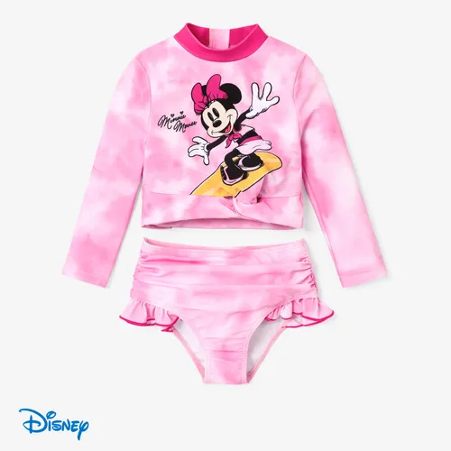 Disney Mickey e Minnie Kids Meninos / Meninas Tie Dye Print Skateboard Pattern Swimsuit Set 