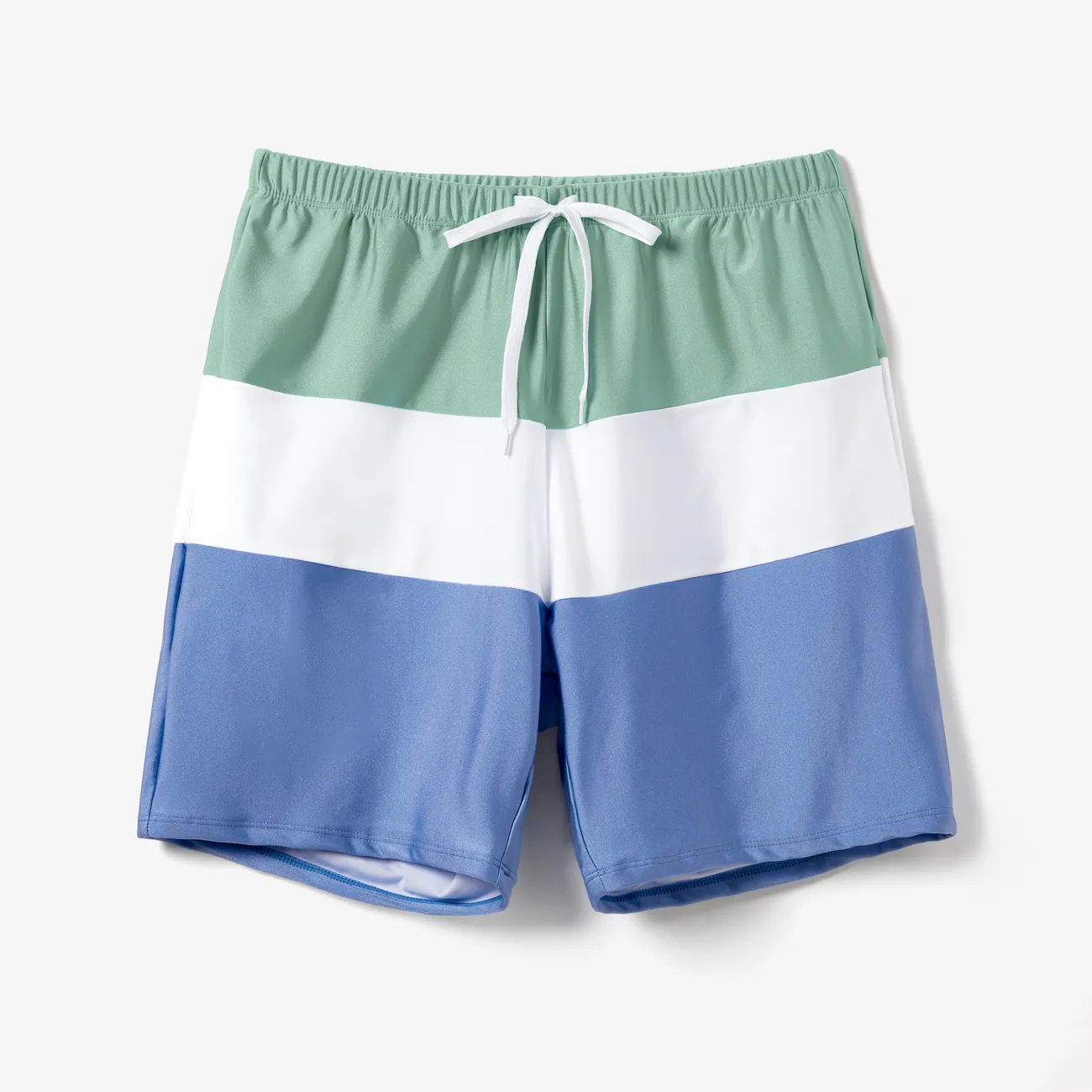 Family Matching Color Block Drawstring Swim Trunks or One Shoulder One-Piece Swimsuit Color block big image 1