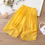Sweet Girl Pantalones Casuales Sueltos en Color Sólido, 100% Poliéster, 1pc Amarillo