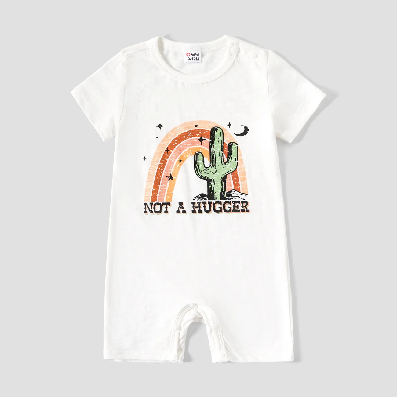 Mommy and Me Cactus and Rainbow Printed Short-Sleeve Graphic Tee White big image 1