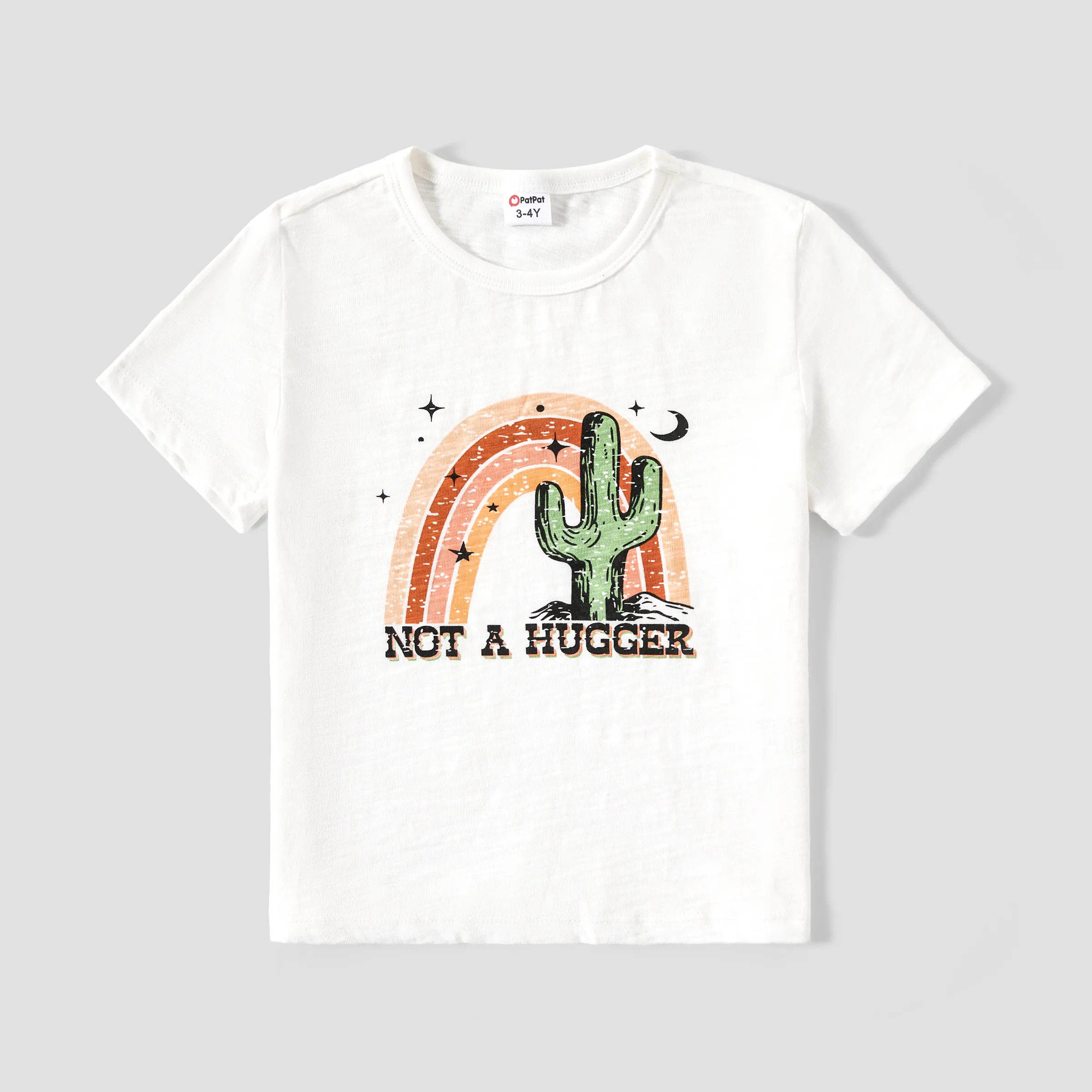 mommy and me cactus and rainbow printed short-sleeve graphic tee