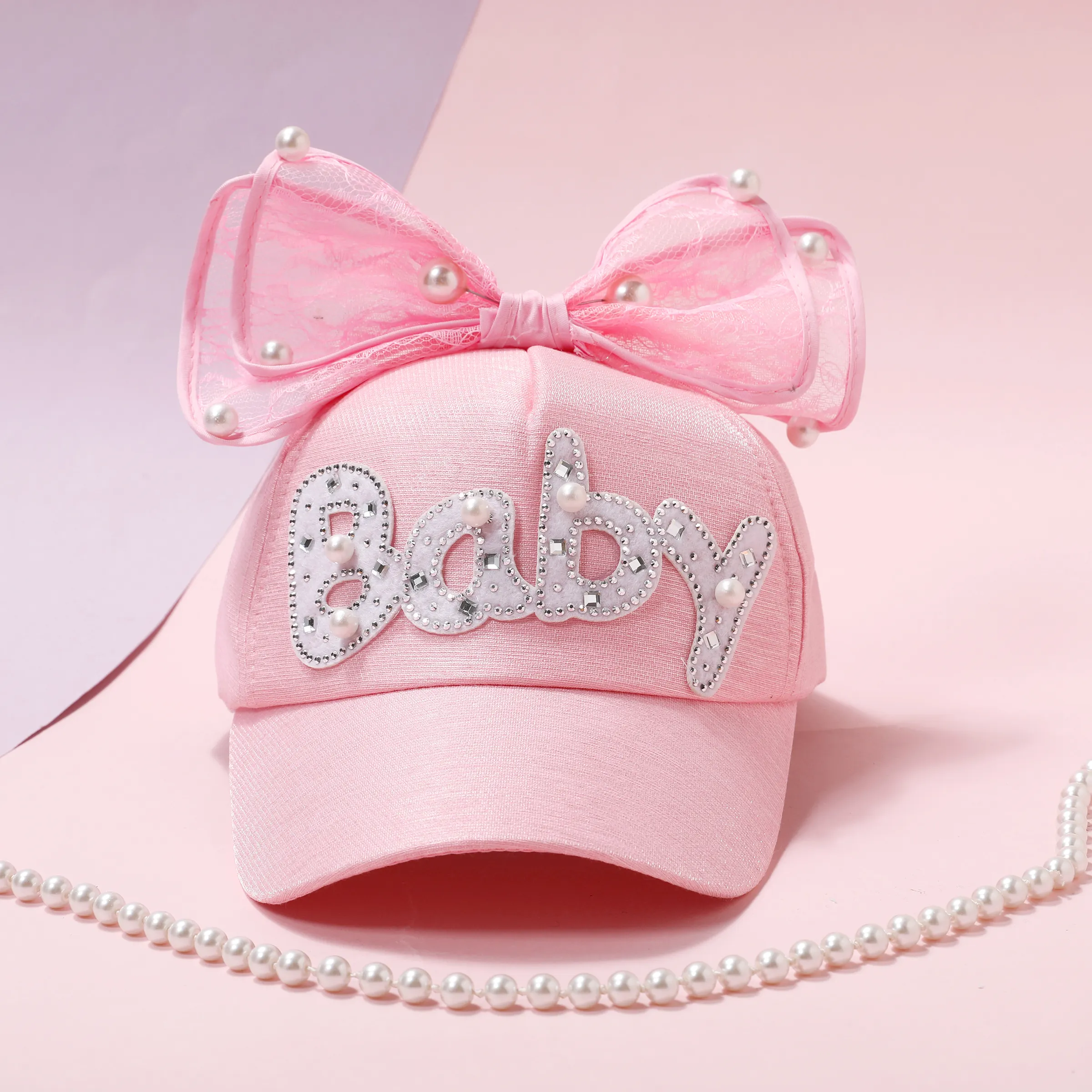 

Toddler/kids Pearl Butterfly Knot Baseball Cap