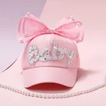 Toddler/kids Pearl Butterfly Knot Baseball Cap Pink
