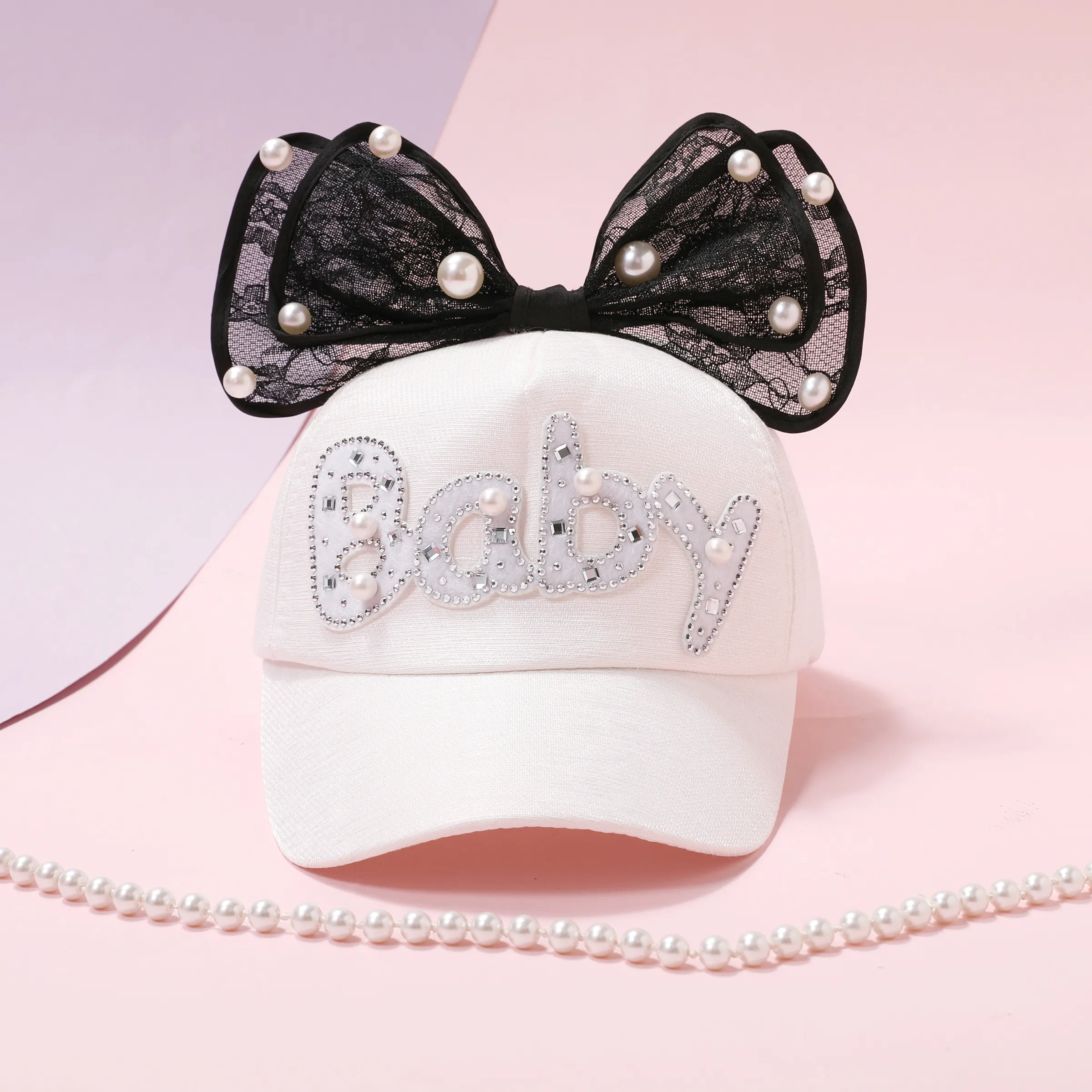 

Toddler/kids Pearl Butterfly Knot Baseball Cap