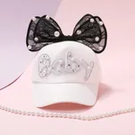 Gorra de béisbol Pearl Butterfly Knot para niños pequeños / niños Blanco