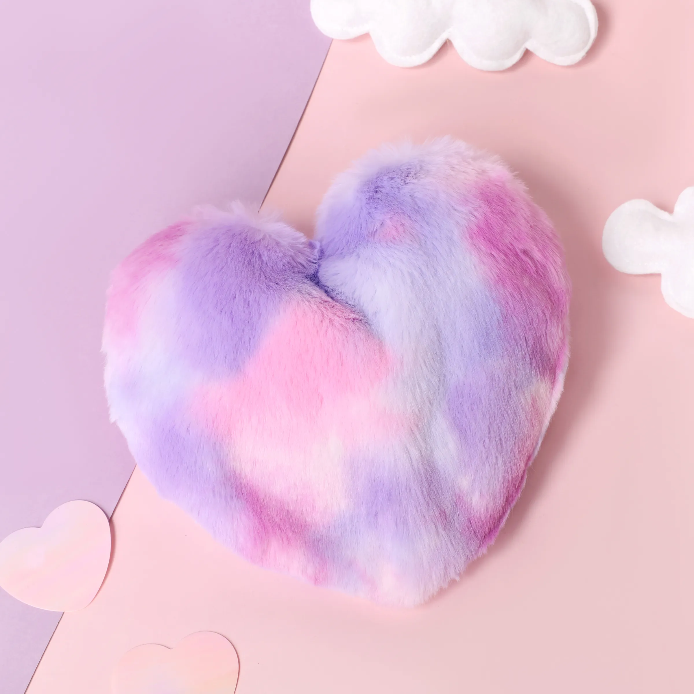 Toddler/kids Fashionable Colorful Heart-shaped Plush Crossbody Bag with Chain Strap