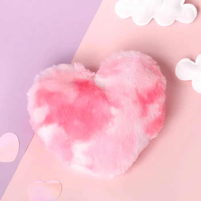 Toddler/kids Fashionable Colorful Heart-shaped Plush Crossbody Bag with Chain Strap